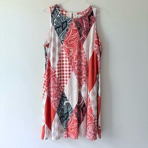 Cato Women’s 18/20w Patchwork Pattern Dress Stretchy Relaxed Fit Boho Artsy